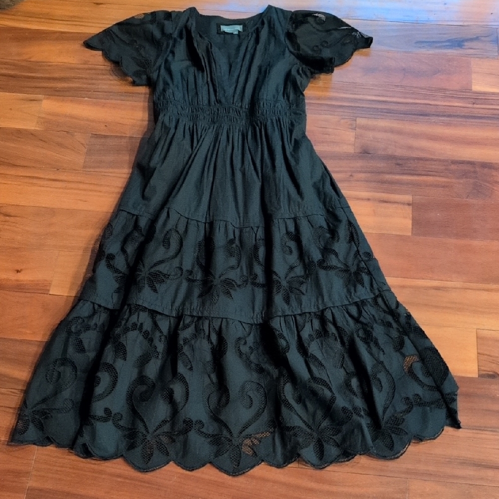 Anthropologie Lace Textured Maxi Dress